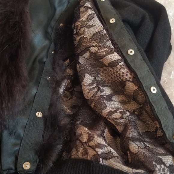 Vintage RARE Harel Fox Fur Collar Cashmere Sweater Size Medium - Picture 4 of 12